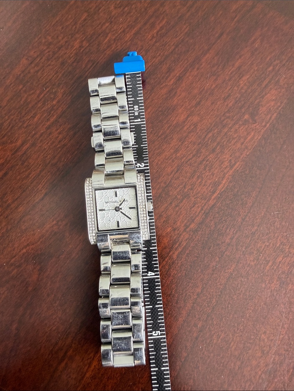 Michael Kors Silver-tone Crystal Accent Square Dial Bracelet Watch - Picture 8 of 8